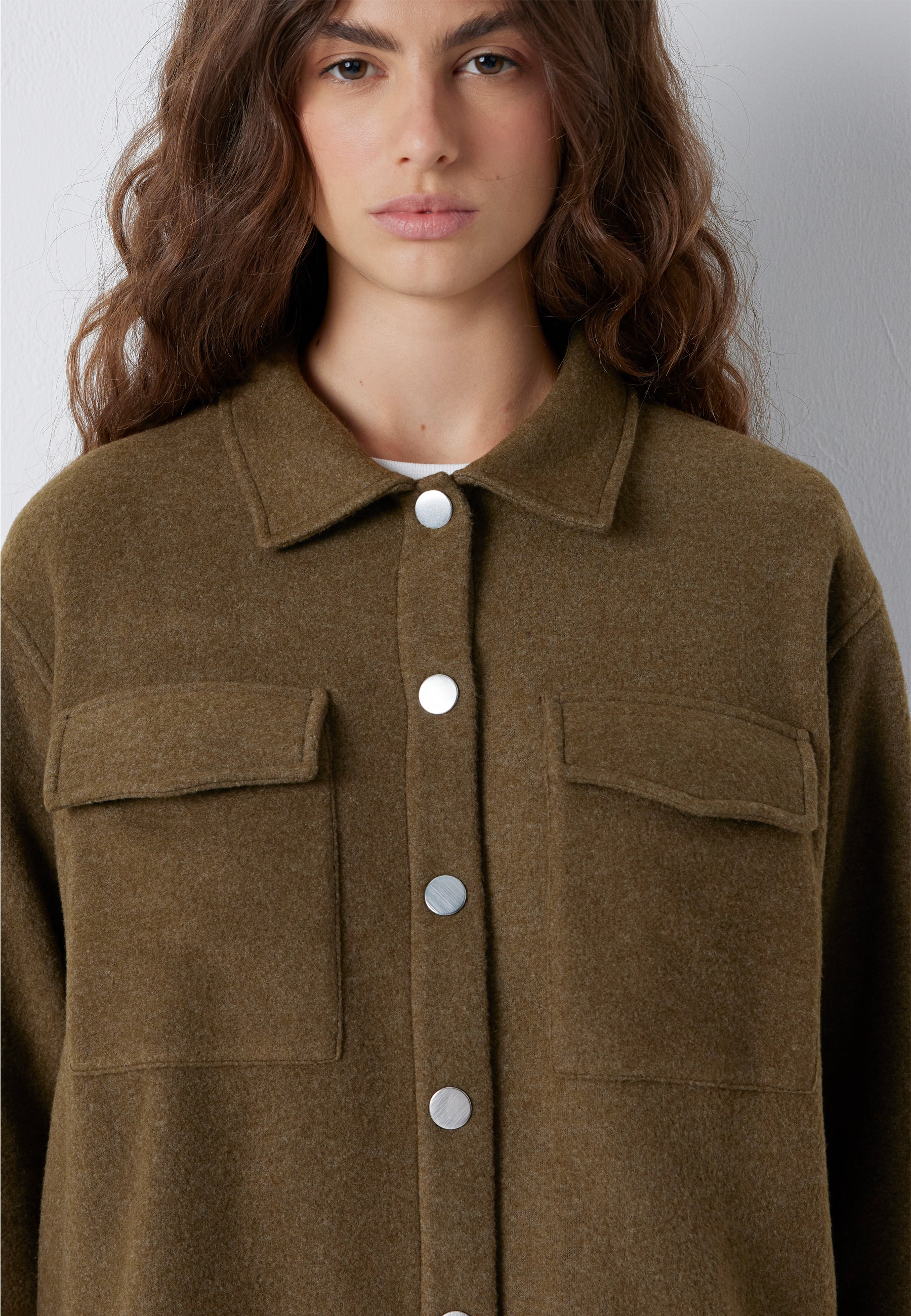 BUTTON SWEATSHIRT | Fleece Overshirt - Image 6