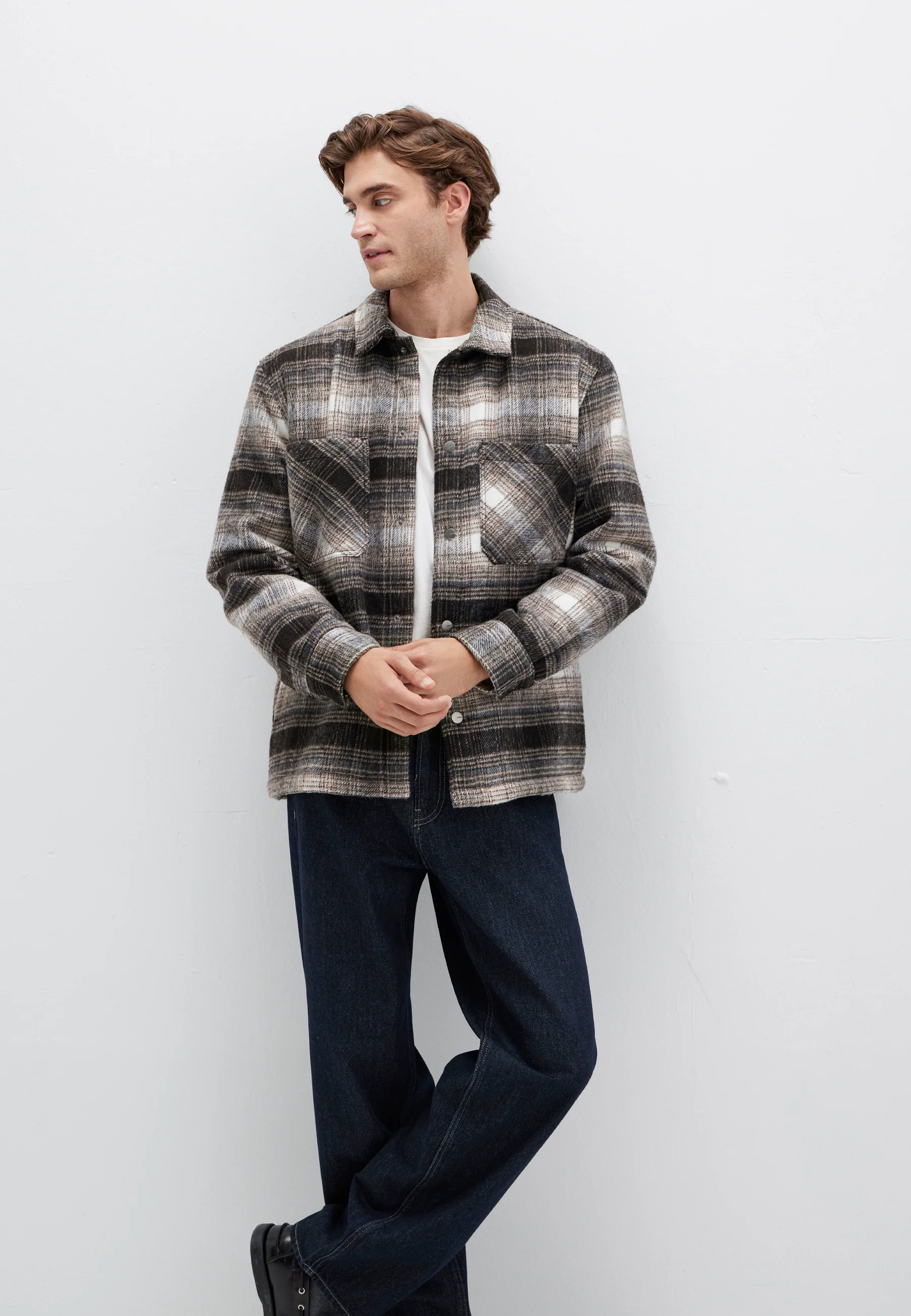 CHECK SHIRT JACKET | Jacke mit Teddyfütterung