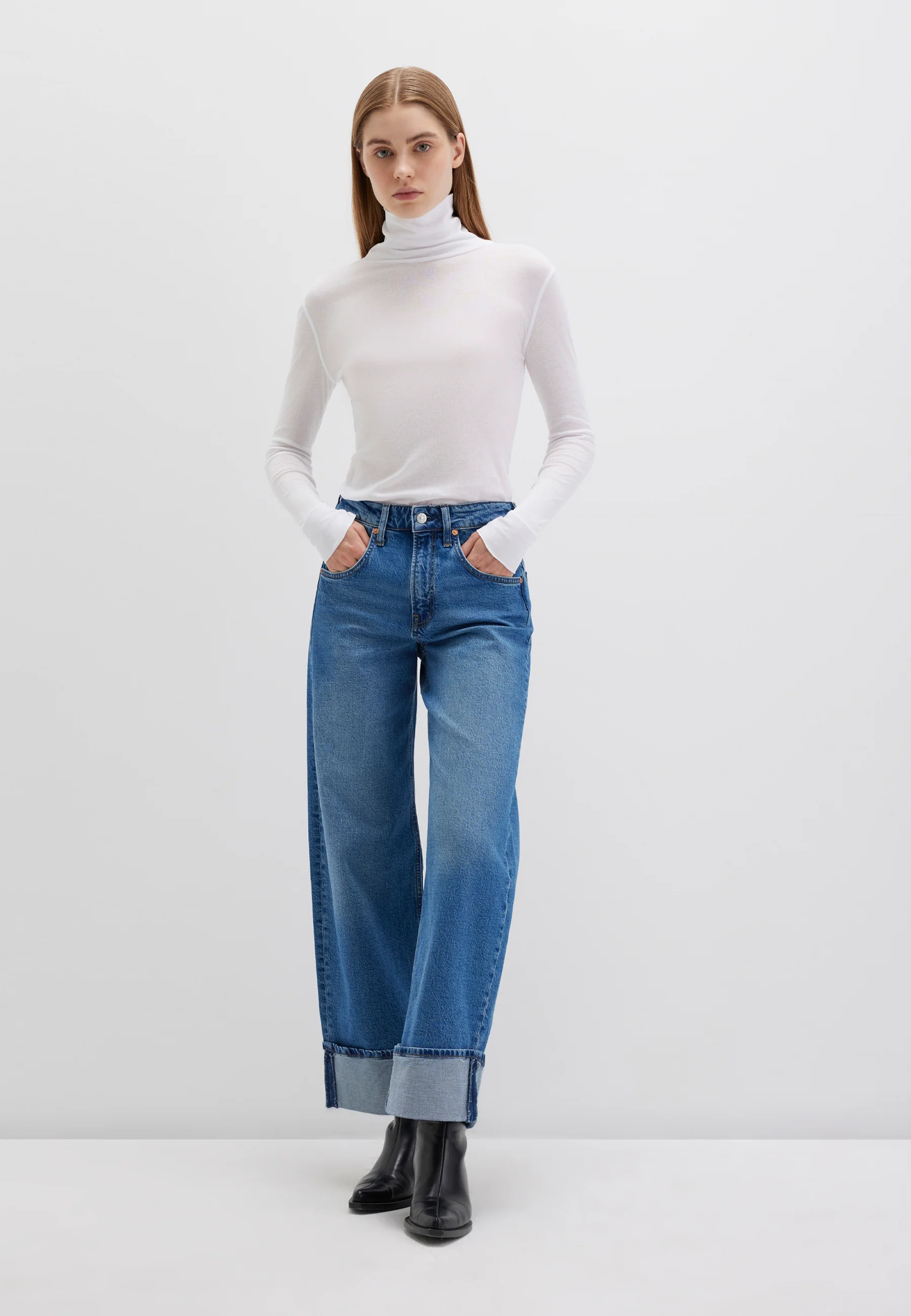 HIGH COLLAR JERSEY | Longsleeve Top