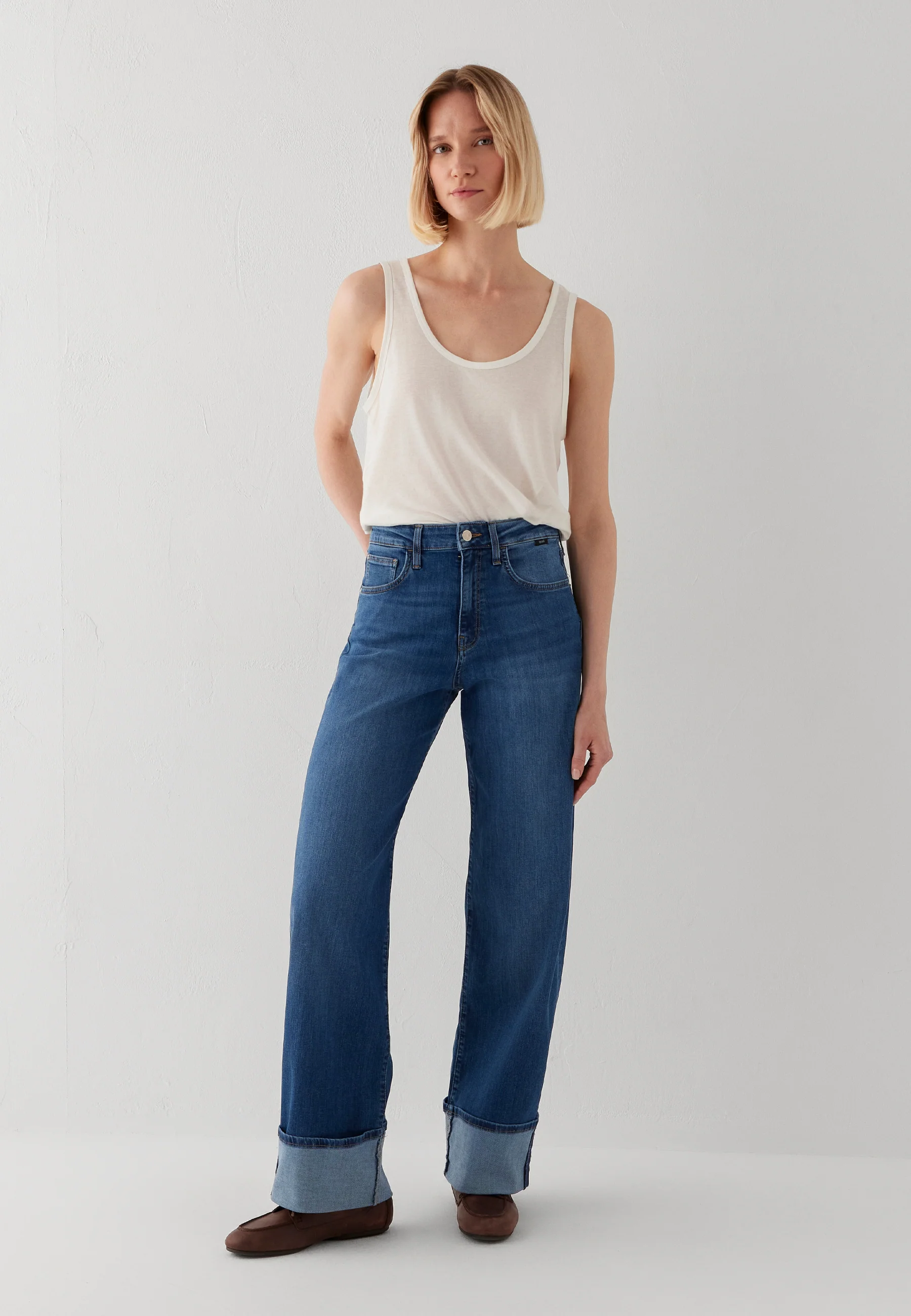 SANDRA | High-Rise, Cuffed Wide Leg