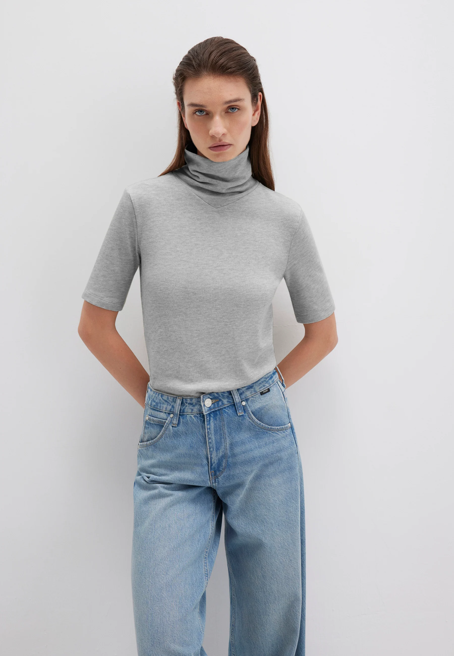 SHORT SLEEVE FASHION JERSEY | Rollkragen Top