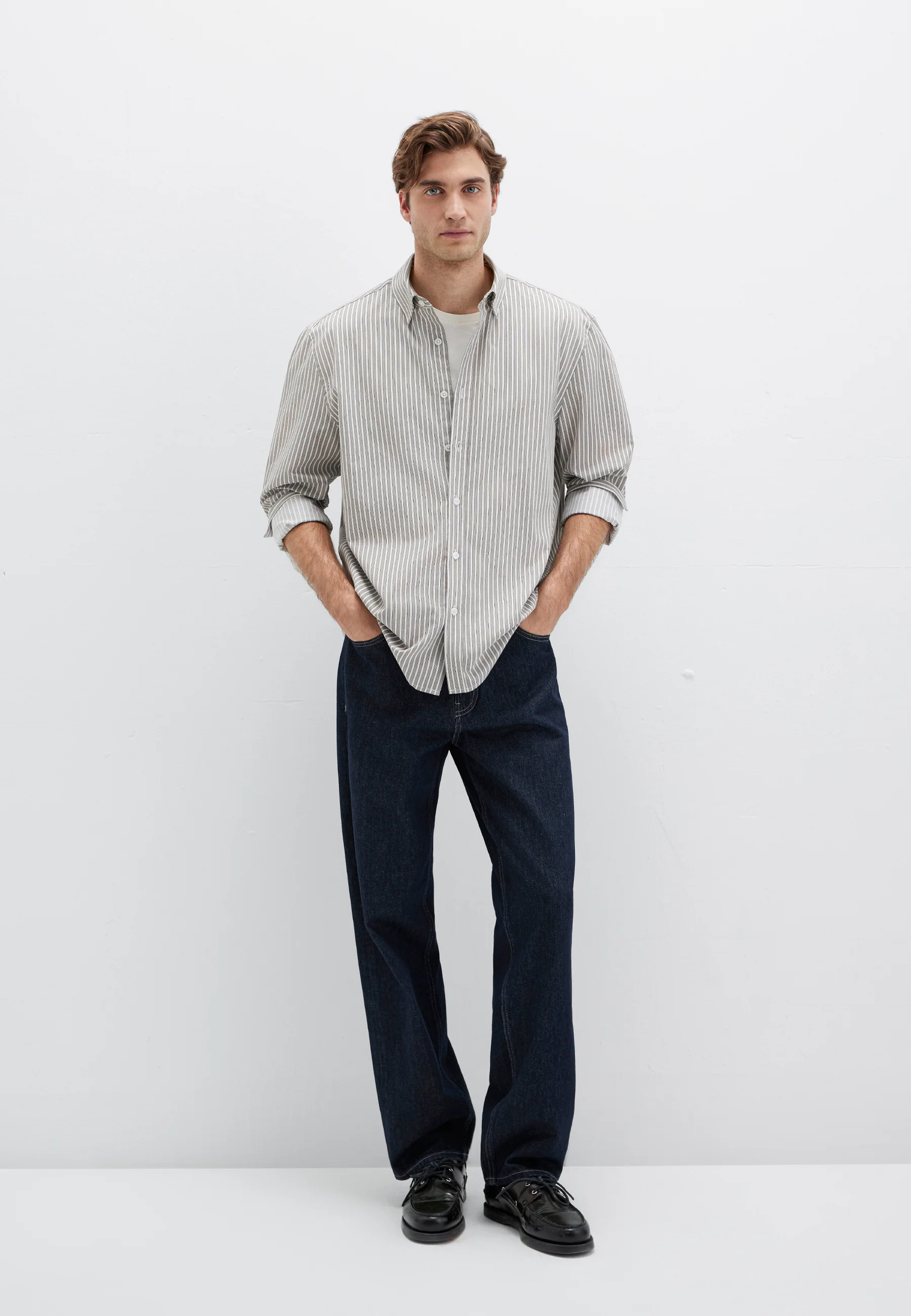 STRIPE SHIRT | Premium Hemd mit Under-Button-Down-Kragen